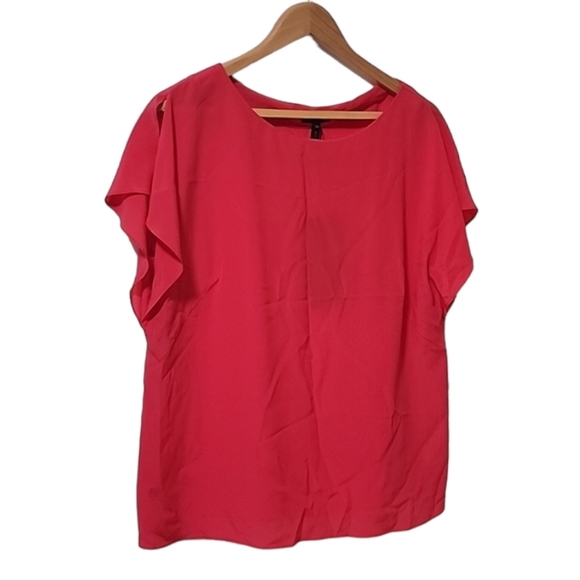 Escada Red Flutter Sleeve Blouse - Picture 3 of 12